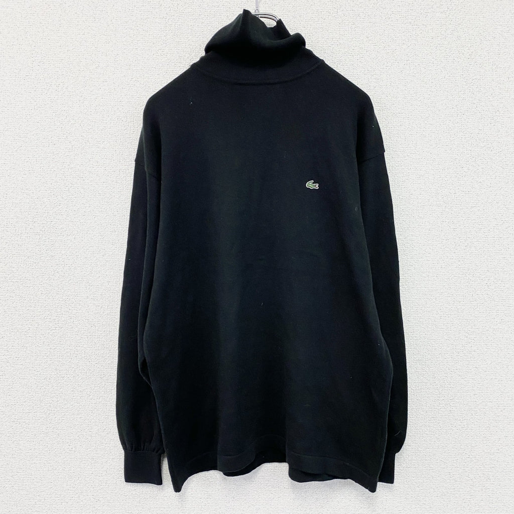 LACOSTE　ラコステ　タートルネックコットンニットセーター　黒　ブラック　3サイズ