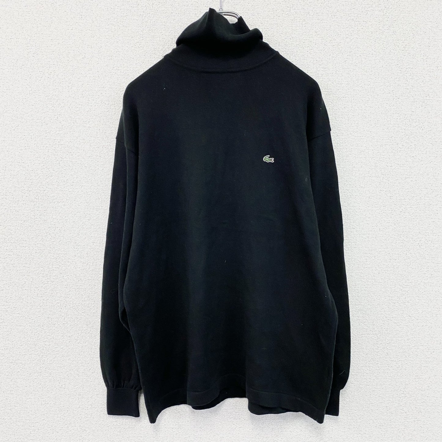 LACOSTE　ラコステ　タートルネックコットンニットセーター　黒　ブラック　3サイズ
