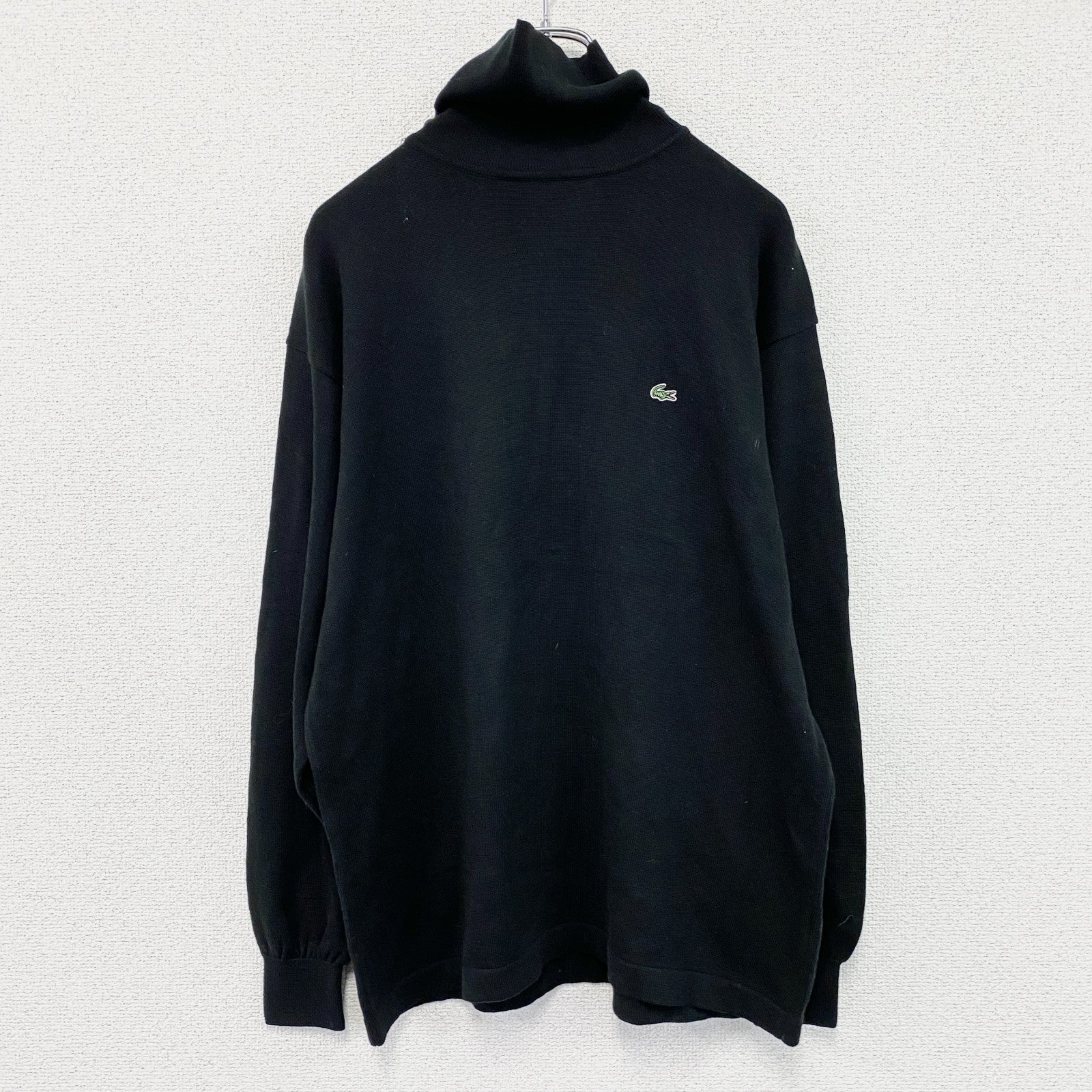 LACOSTE　ラコステ　タートルネックコットンニットセーター　黒　ブラック　3サイズ