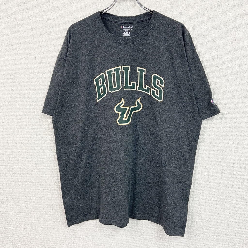 Champion　チャンピオン　半袖プリントTシャツ　ダークグレー　2XLサイズ