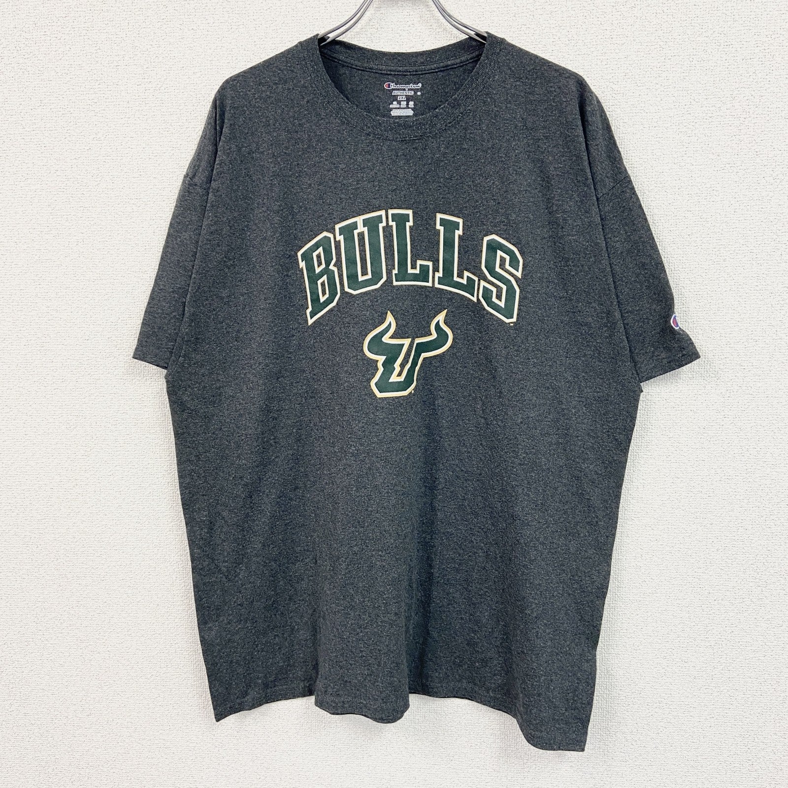 Champion　チャンピオン　半袖プリントTシャツ　ダークグレー　2XLサイズ