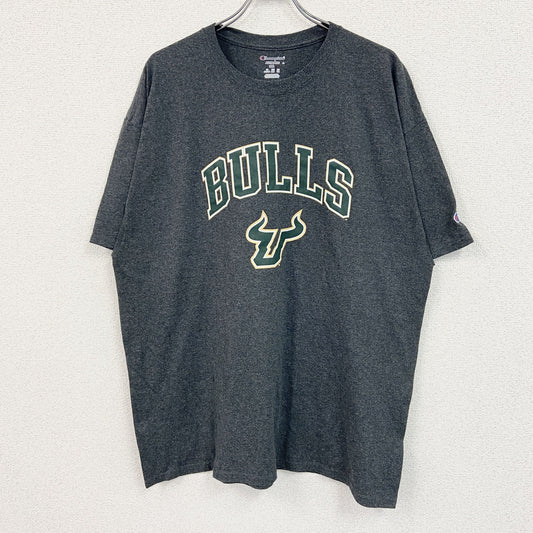 Champion　チャンピオン　半袖プリントTシャツ　ダークグレー　2XLサイズ