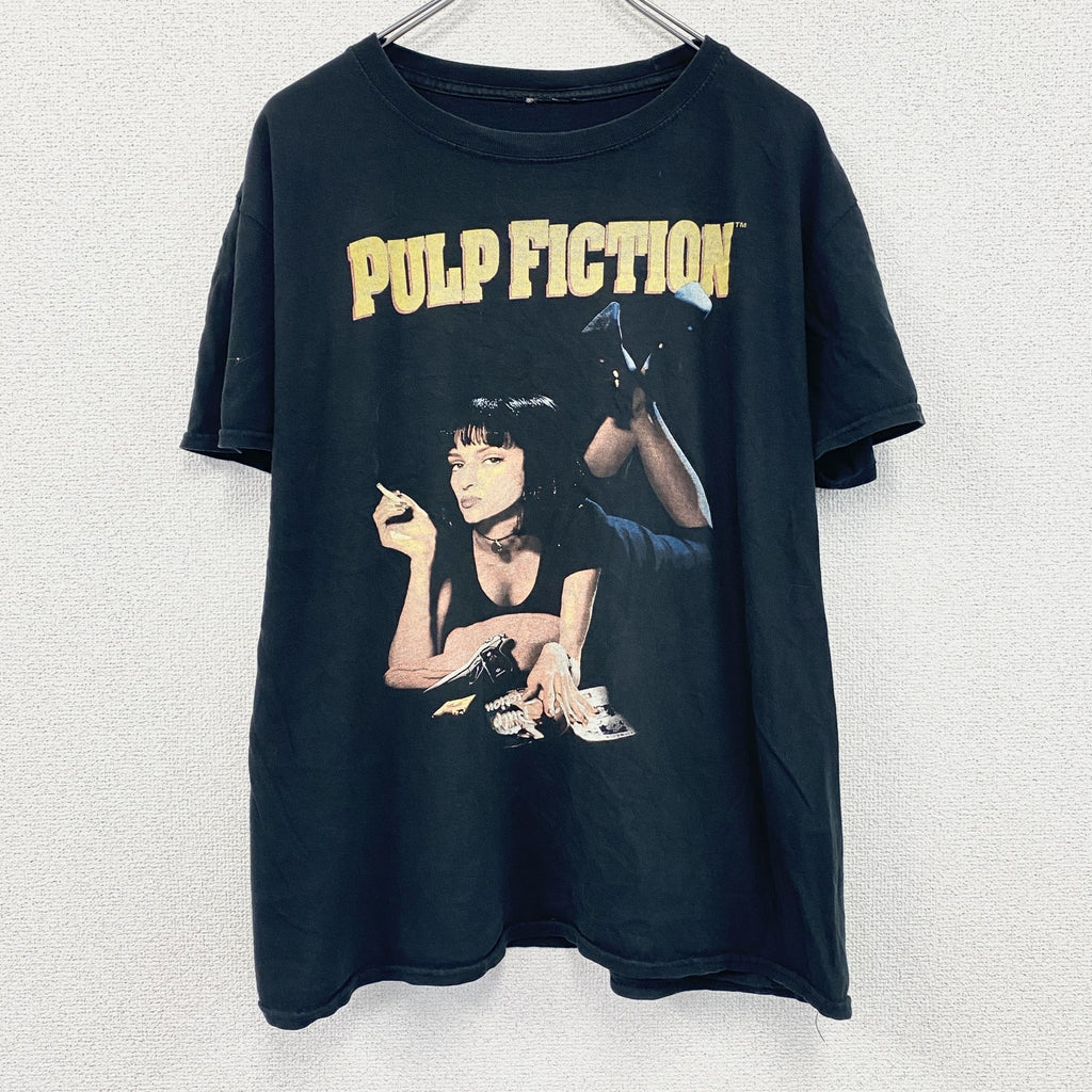 PULP FICTION　パルプフィクション　ユマサーマン　半袖プリントTシャツ　黒　ブラック