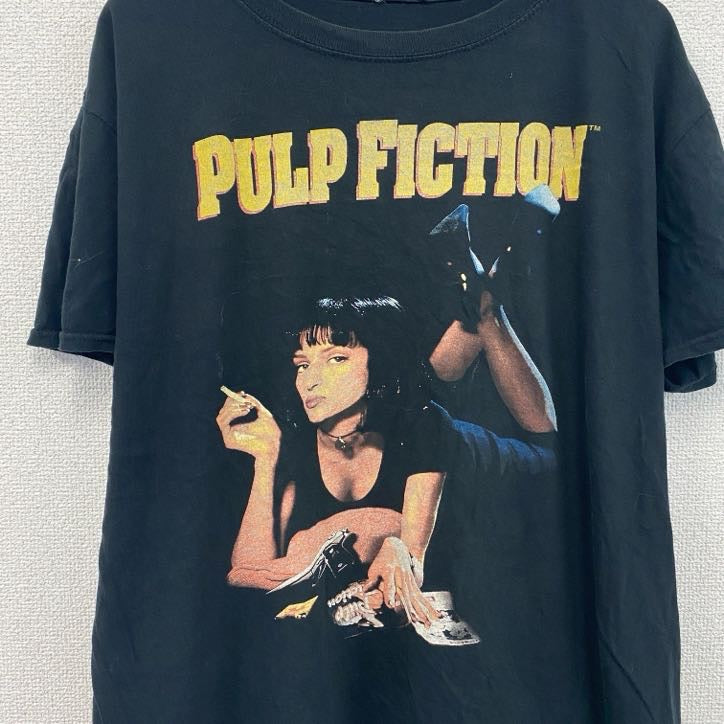 PULP FICTION　パルプフィクション　ユマサーマン　半袖プリントTシャツ　黒　ブラック