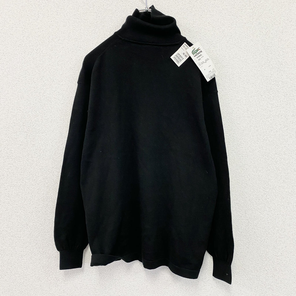 LACOSTE　ラコステ　タートルネックコットンニットセーター　黒　ブラック　3サイズ
