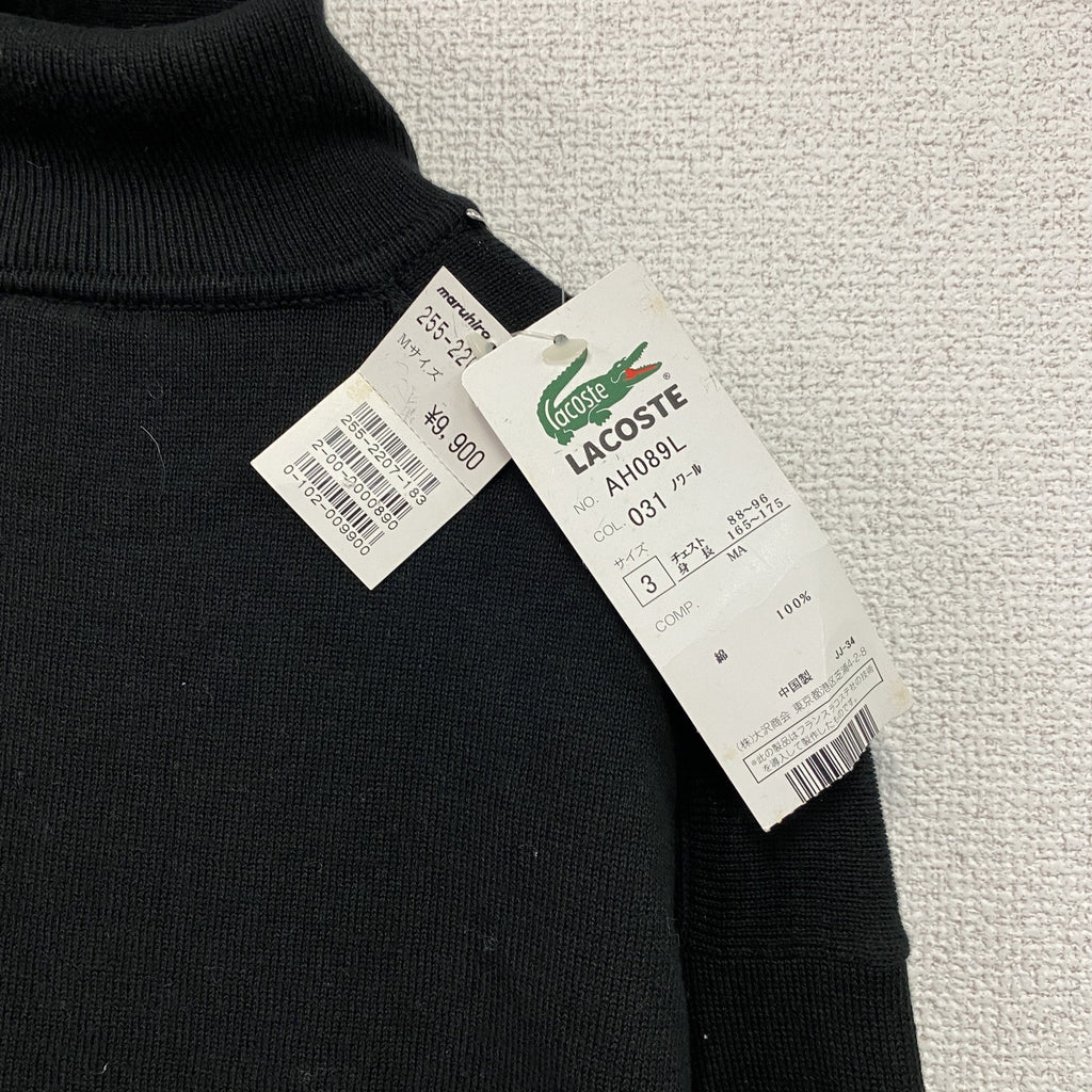 LACOSTE　ラコステ　タートルネックコットンニットセーター　黒　ブラック　3サイズ