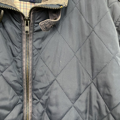 GAP　ギャップ　キルティングジャケット　コーデュロイ襟　エルボーパッチ　紺　ネイビー　Lサイズ