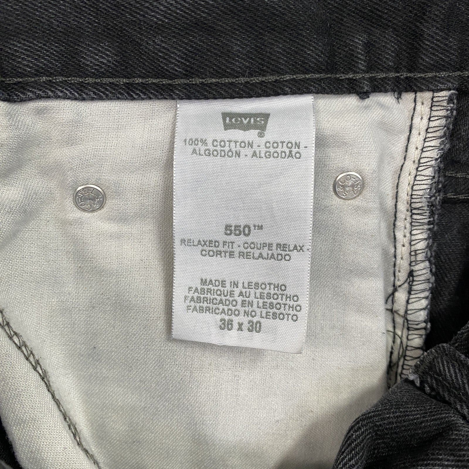 Levi’s　リーバイス　550　ブラックデニムパンツ　ジッパーフライ　黒　ブラック　W36　