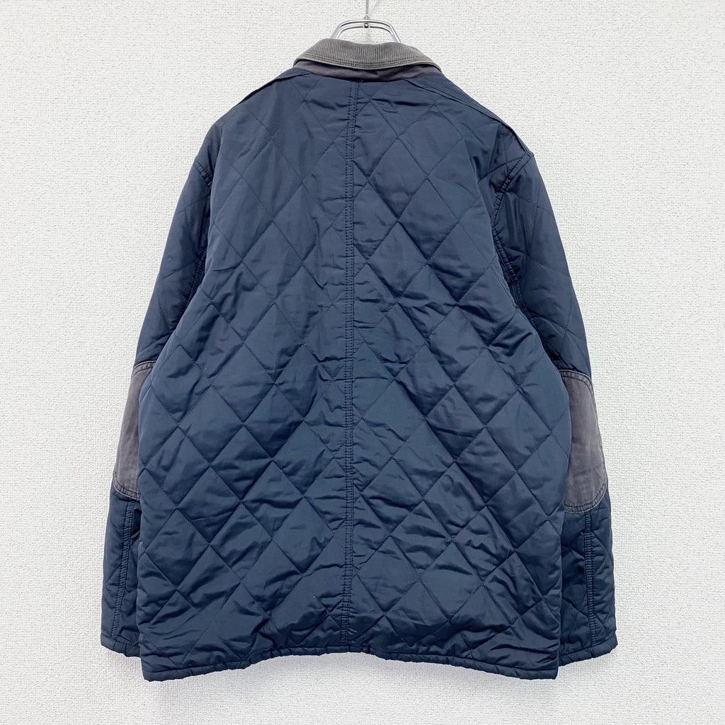 GAP　ギャップ　キルティングジャケット　コーデュロイ襟　エルボーパッチ　紺　ネイビー　Lサイズ