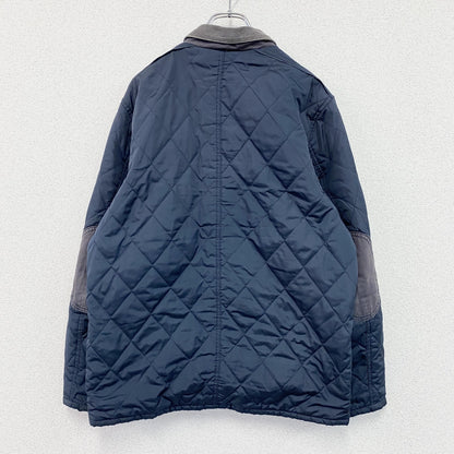 GAP　ギャップ　キルティングジャケット　コーデュロイ襟　エルボーパッチ　紺　ネイビー　Lサイズ