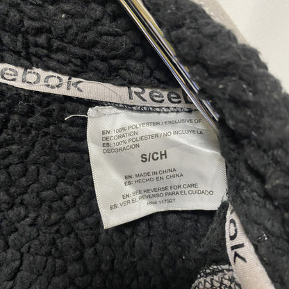 古着 used　Reebok リーボック　長袖フリースジャケット　ワンポイントロゴ刺繍アウター　ハイネック　ホワイト　Sサイズ