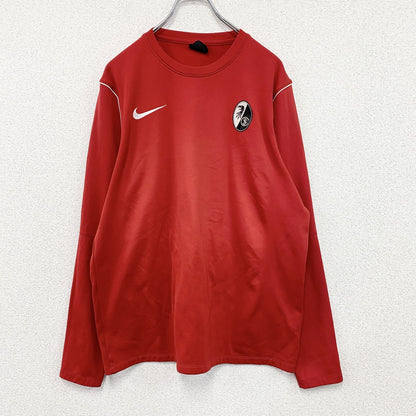 NIKE　ナイキ　DRI-FIT　長袖Tシャツ/ロンT　スウッシュ　デカロゴ　赤　レッド　Lサイズ