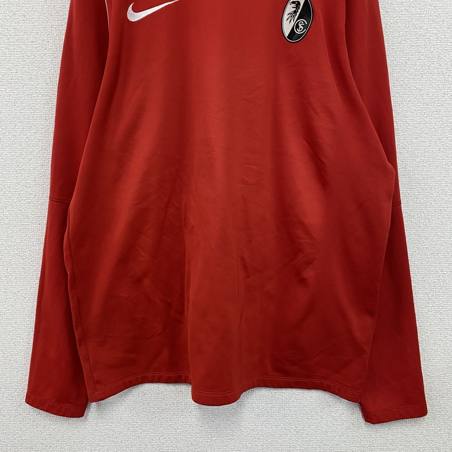 NIKE　ナイキ　DRI-FIT　長袖Tシャツ/ロンT　スウッシュ　デカロゴ　赤　レッド　Lサイズ