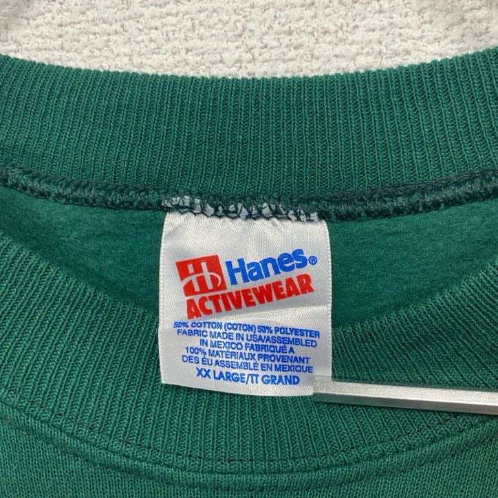 80s　Hanes　ヘインズ　スウェット/トレーナー　ヴィンテージ　緑　グリーン　2XLサイズ