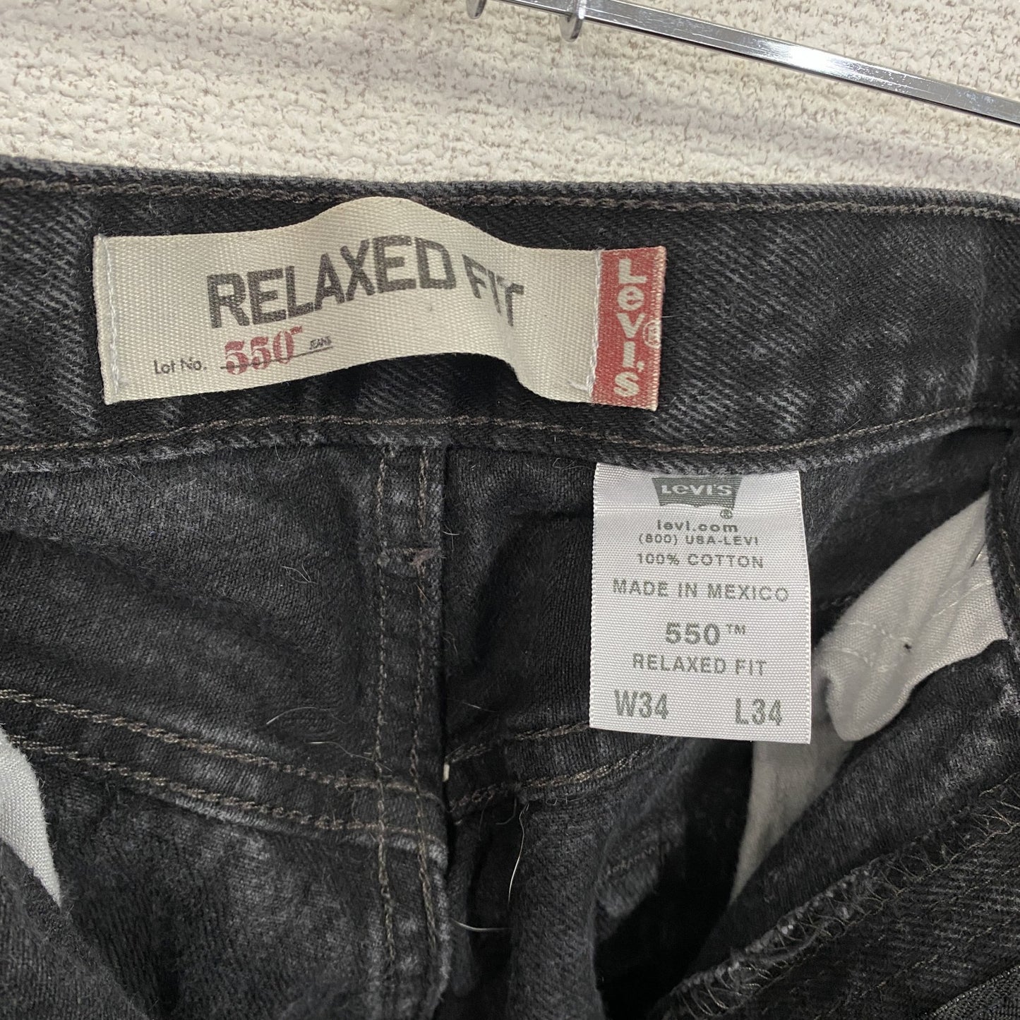 Levi’s　リーバイス　550　ブラックデニムパンツ　ジッパーフライ　黒　ブラック　W34