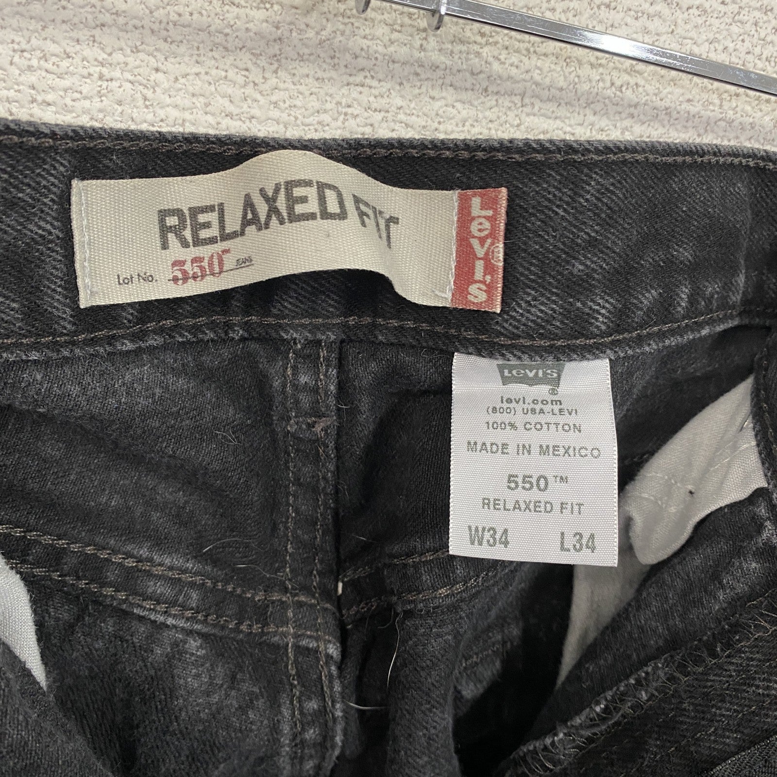 Levi’s　リーバイス　550　ブラックデニムパンツ　ジッパーフライ　黒　ブラック　W34