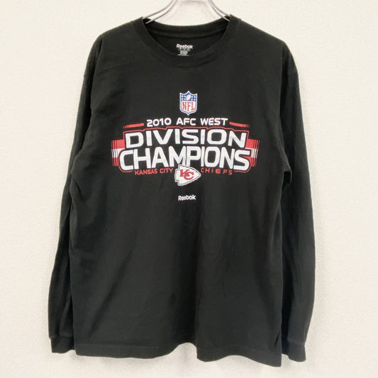 NFL　Reebok　リーボック　長袖プリントTシャツ　黒　ブラック　XLサイズ