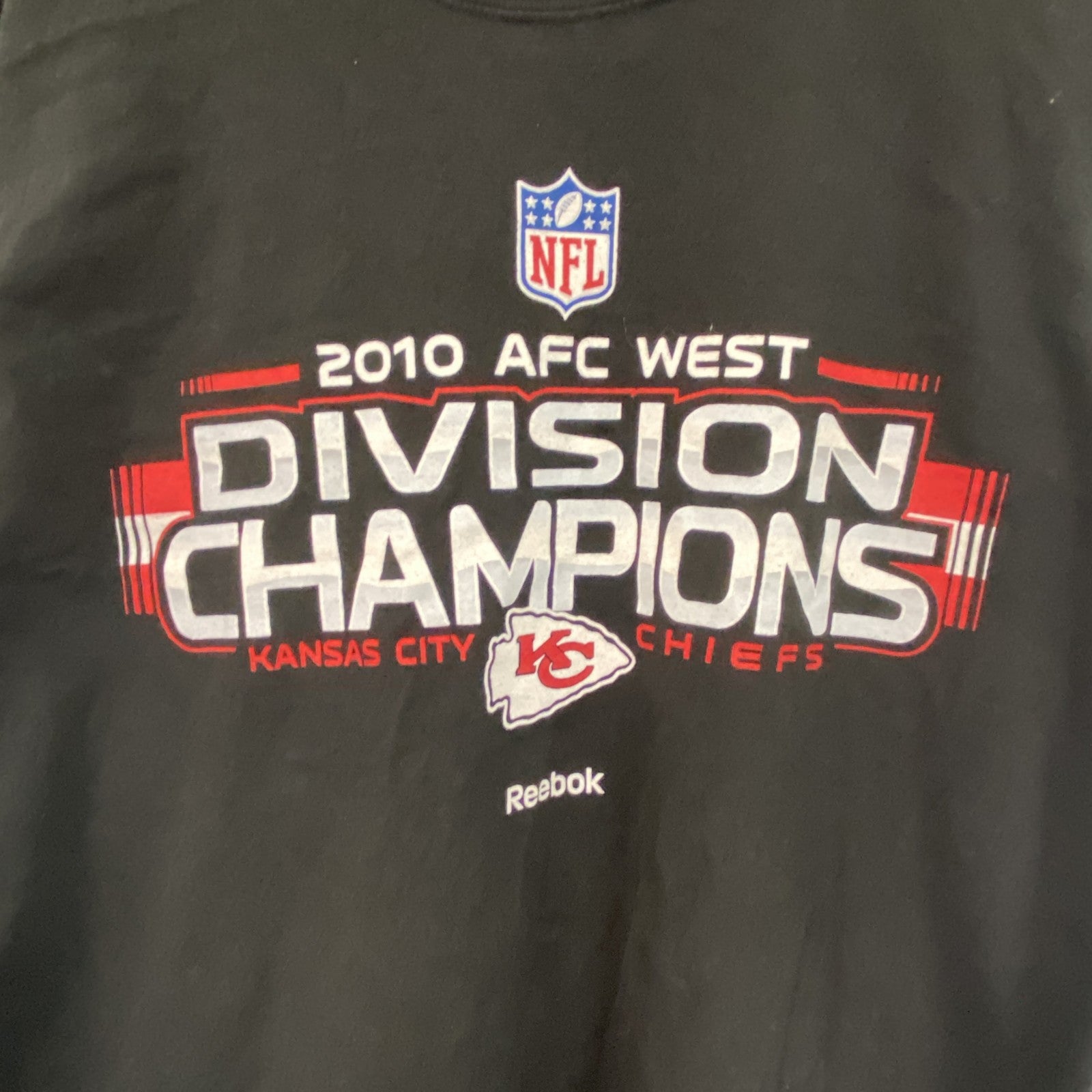 NFL　Reebok　リーボック　長袖プリントTシャツ　黒　ブラック　XLサイズ