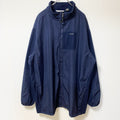 古着 used　Reebok リーボック　長袖フリースジャケット　ナイロン　ワンポイントロゴプリント　ネイビー　XXXLサイズ