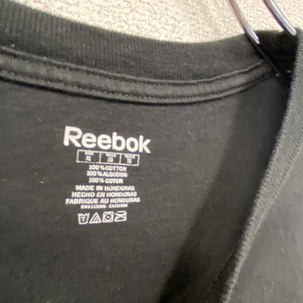NFL　Reebok　リーボック　長袖プリントTシャツ　黒　ブラック　XLサイズ