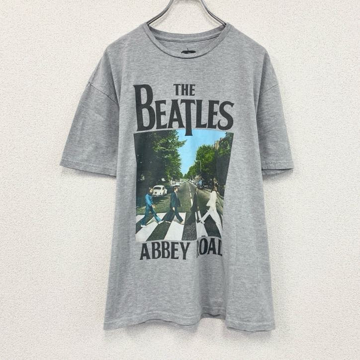 THE BEATLES　ビートルズ　半袖プリントＴシャツ　灰色　グレー　 クルーネック　XLサイズ