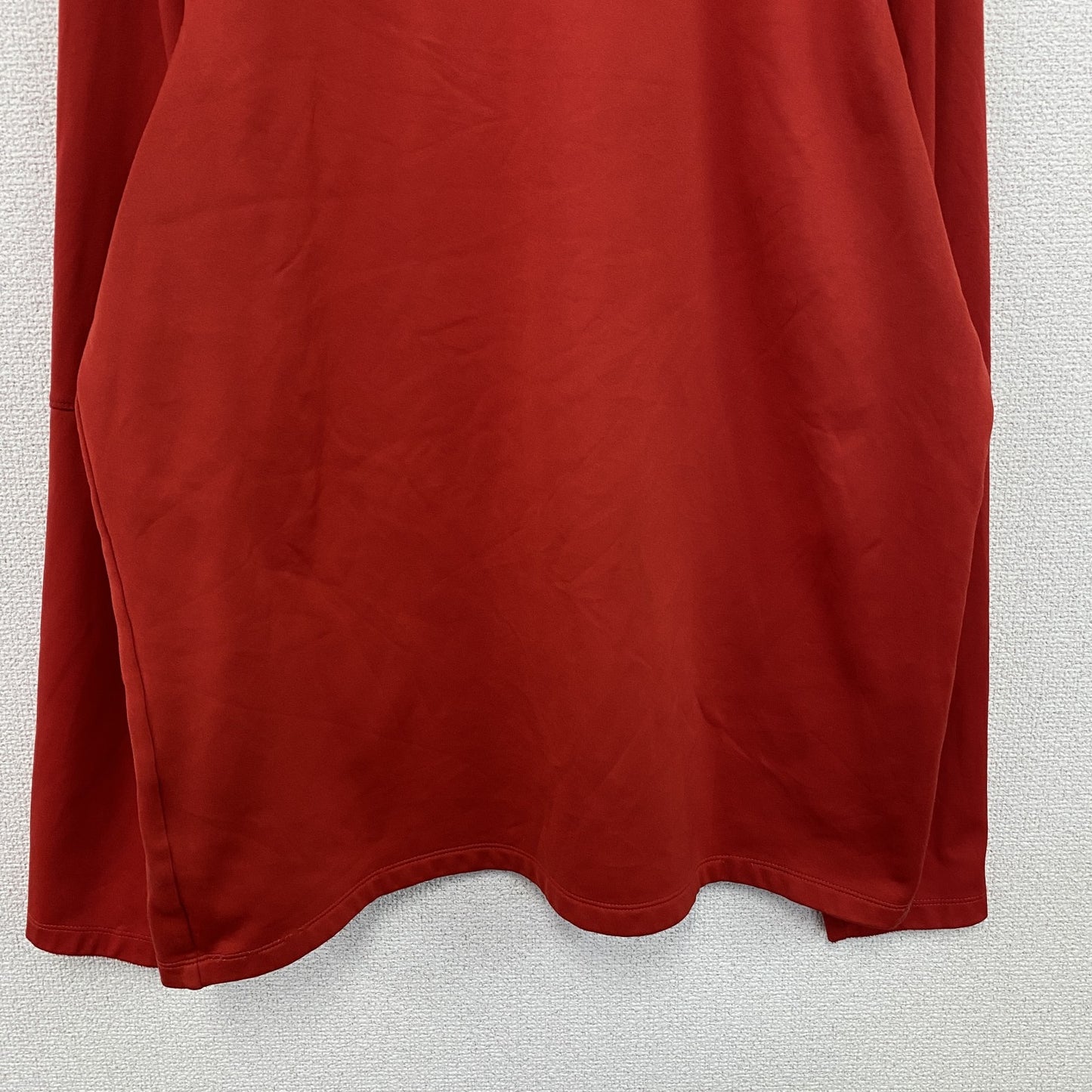 NIKE　ナイキ　DRI-FIT　長袖Tシャツ/ロンT　スウッシュ　デカロゴ　赤　レッド　Lサイズ