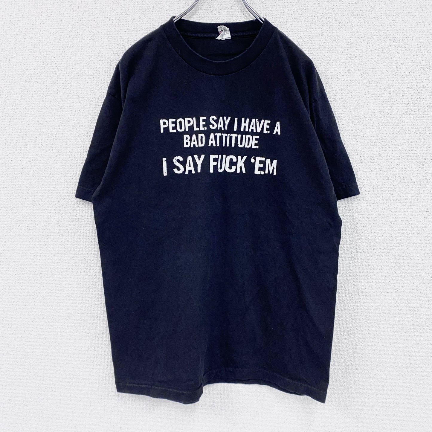 ALSTYLE　半袖メッセージプリントTシャツ　黒　ブラック　Lサイズ