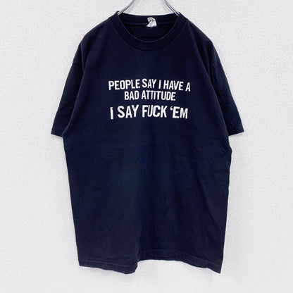 ALSTYLE　半袖メッセージプリントTシャツ　黒　ブラック　Lサイズ