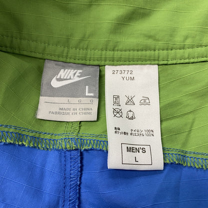 00s　NIKE　ナイキ　ナイロンハーフパンツ/ショートパンツ　サーフパンツ　スウッシュ　ヴィンテージ　ブルー　Lサイズ