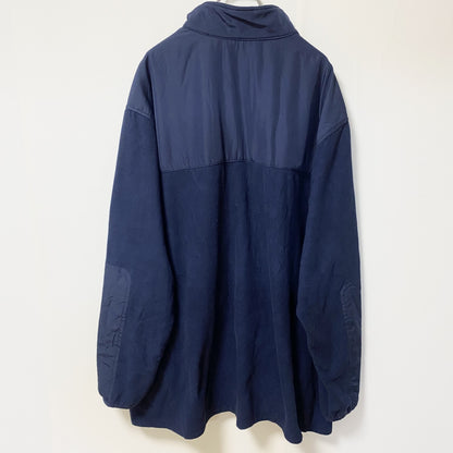 古着 used　Reebok リーボック　長袖フリースジャケット　ナイロン　ワンポイントロゴプリント　ネイビー　XXXLサイズ