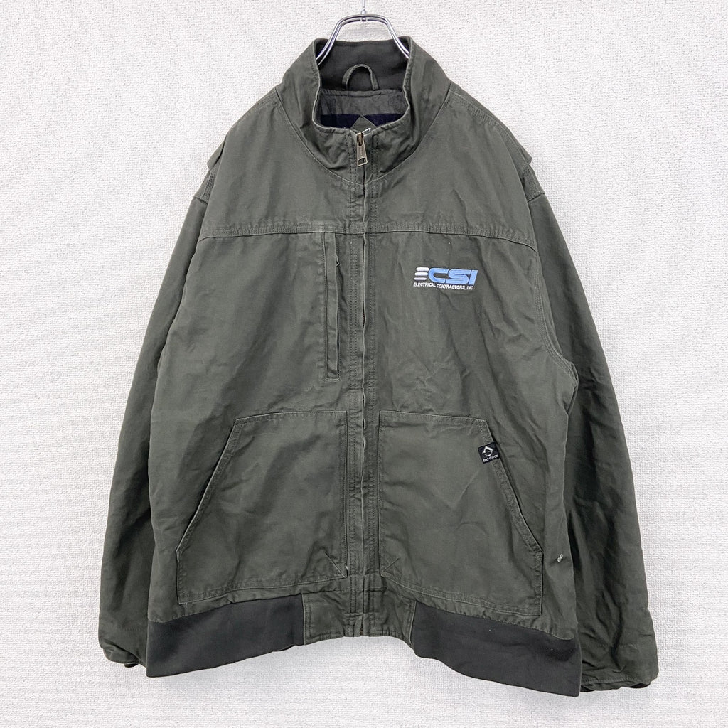 DRI DUCK　ダックジャケット　ワークジャケット　裏チェック　カーキ　XLサイズ
