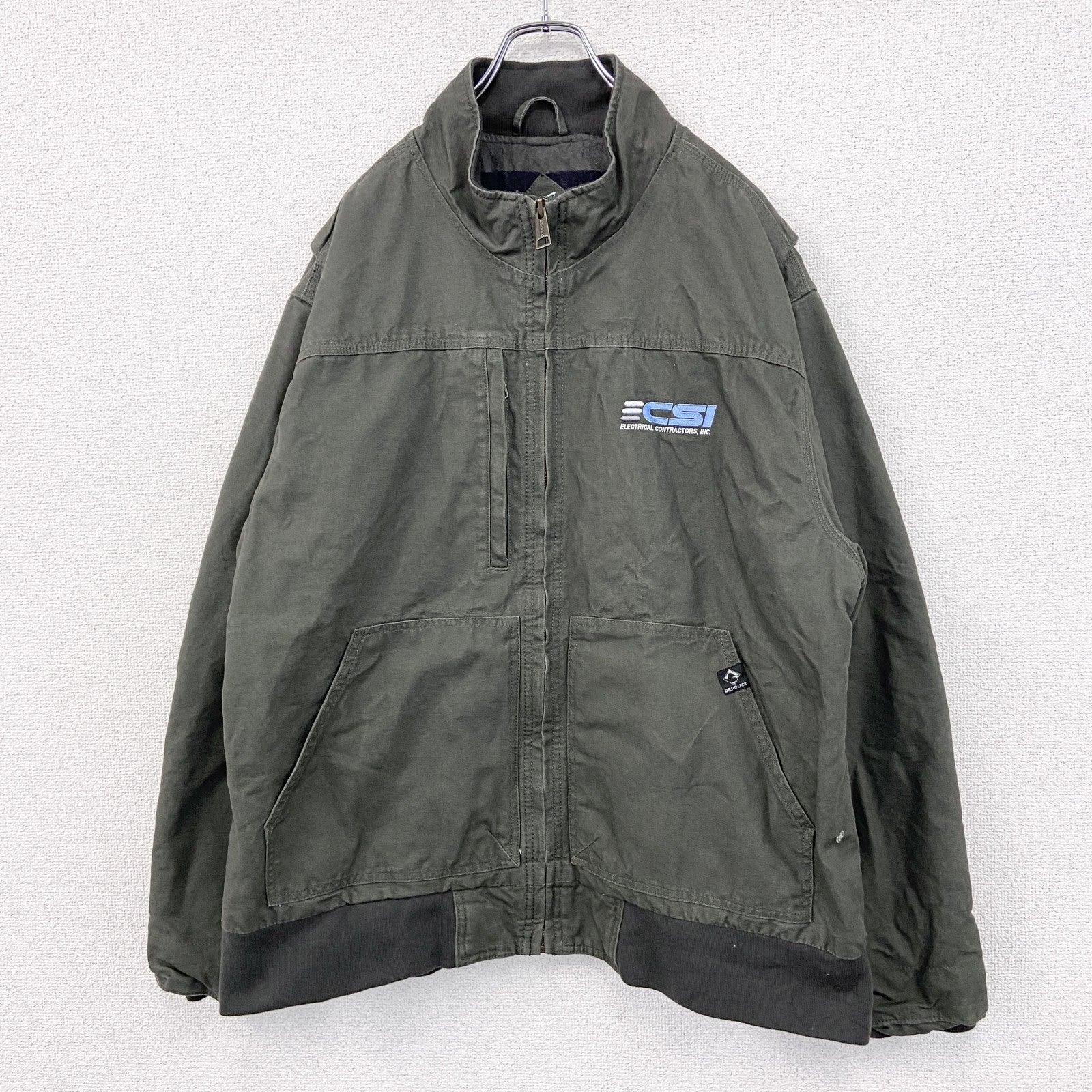 DRI DUCK　ダックジャケット　ワークジャケット　裏チェック　カーキ　XLサイズ