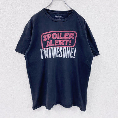 HYBRID　半袖プリントTシャツ　黒　ブラック　XLサイズ