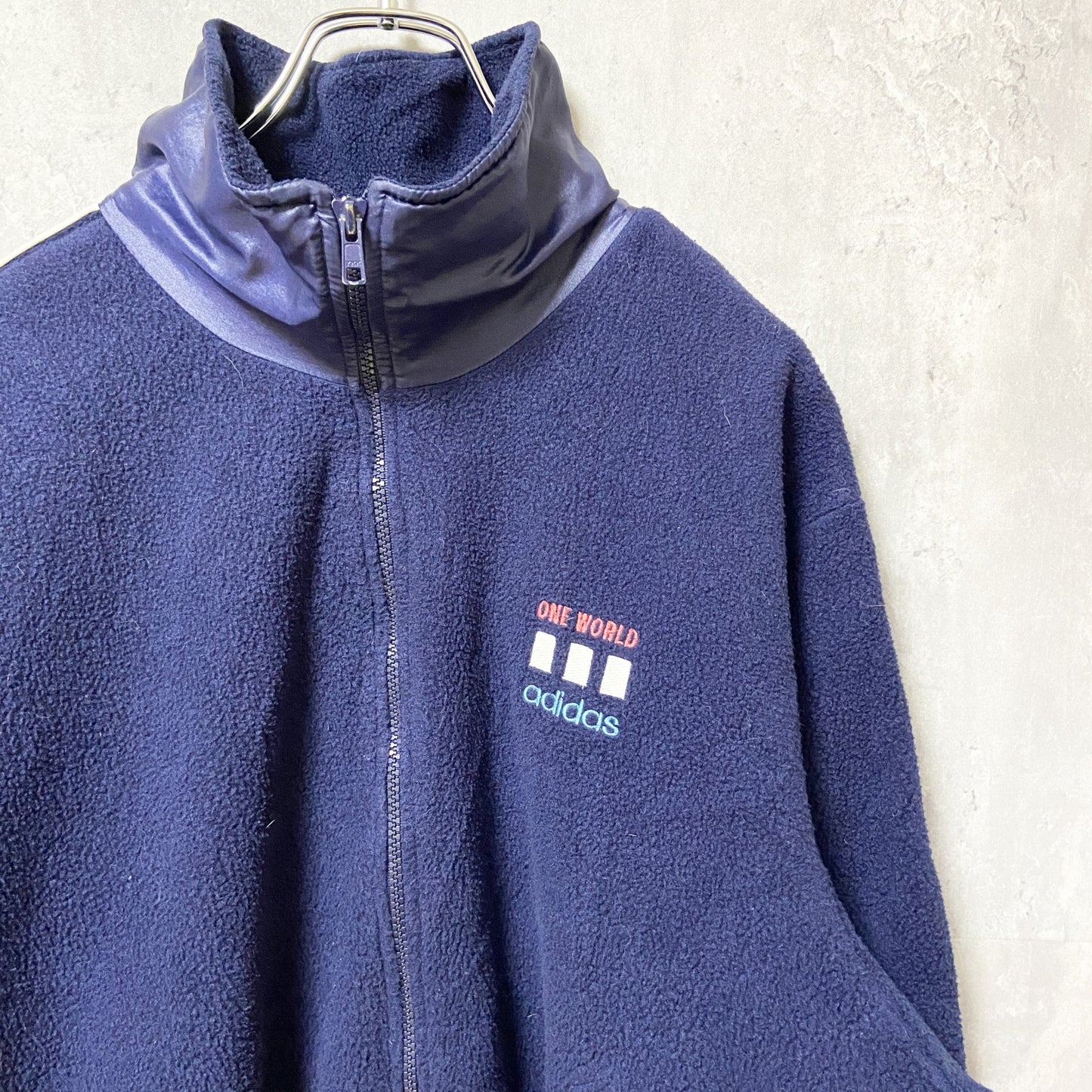 古着　used　～90s　adidas アディダス　ONE WORLD　フリースジャケット　トラックジャケット　ハイネック　