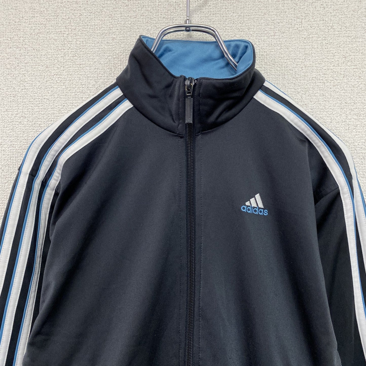 00s　adidas　アディダス　トラックジャケット/ジャージ　デカロゴ　ヴィンテージ　ダークグレー　150サイズ