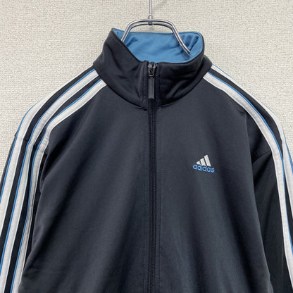 00s　adidas　アディダス　トラックジャケット/ジャージ　デカロゴ　ヴィンテージ　ダークグレー　150サイズ