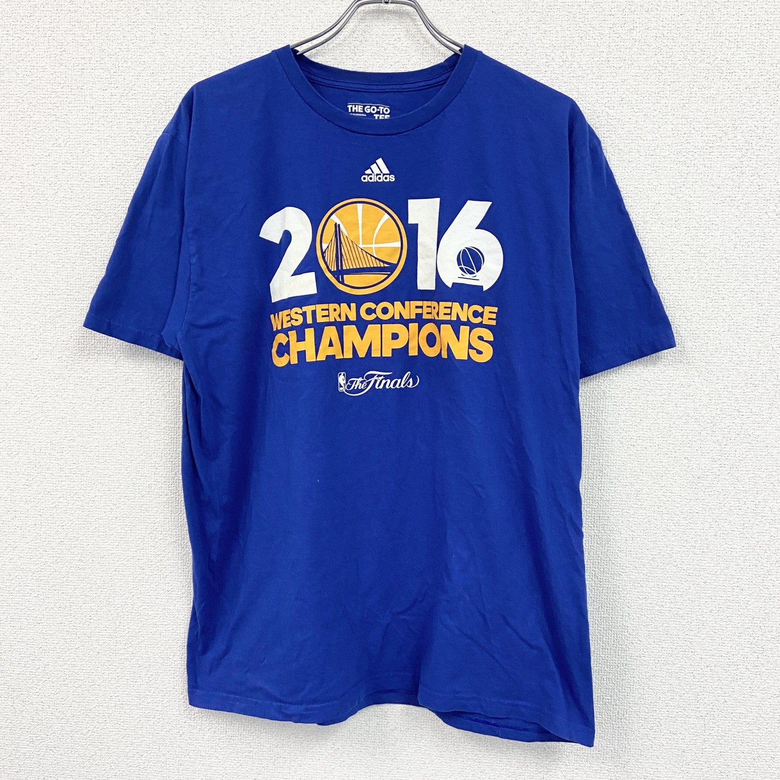 adidas　アディダス　半袖プリントTシャツ　青　XLサイズ