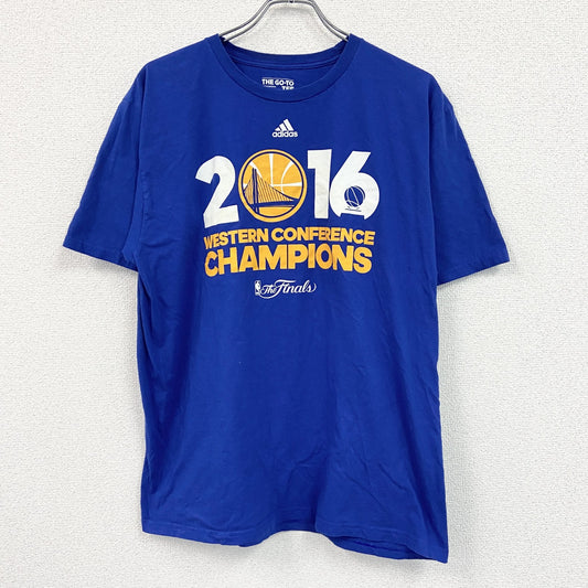 adidas　アディダス　半袖プリントTシャツ　青　XLサイズ