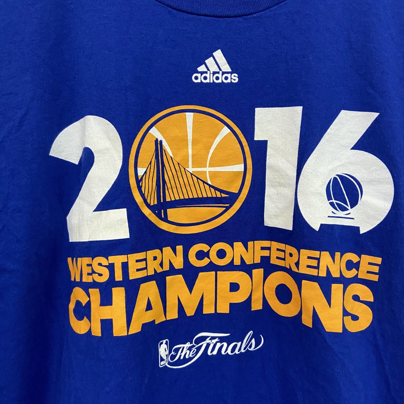adidas　アディダス　半袖プリントTシャツ　青　XLサイズ