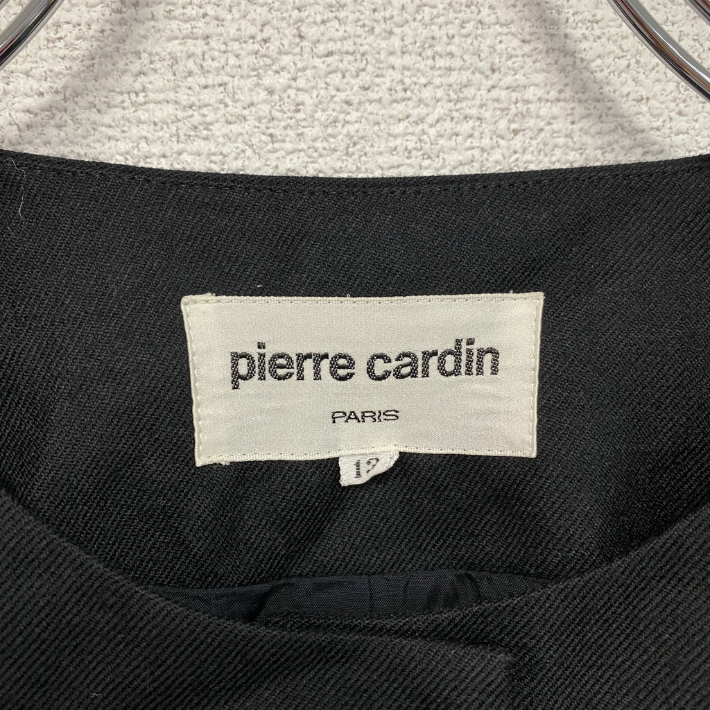 pierre cardin　ピエールカルダン　セットアップ　ノーカラージャケット　スカート　黒　ブラック　13サイズ