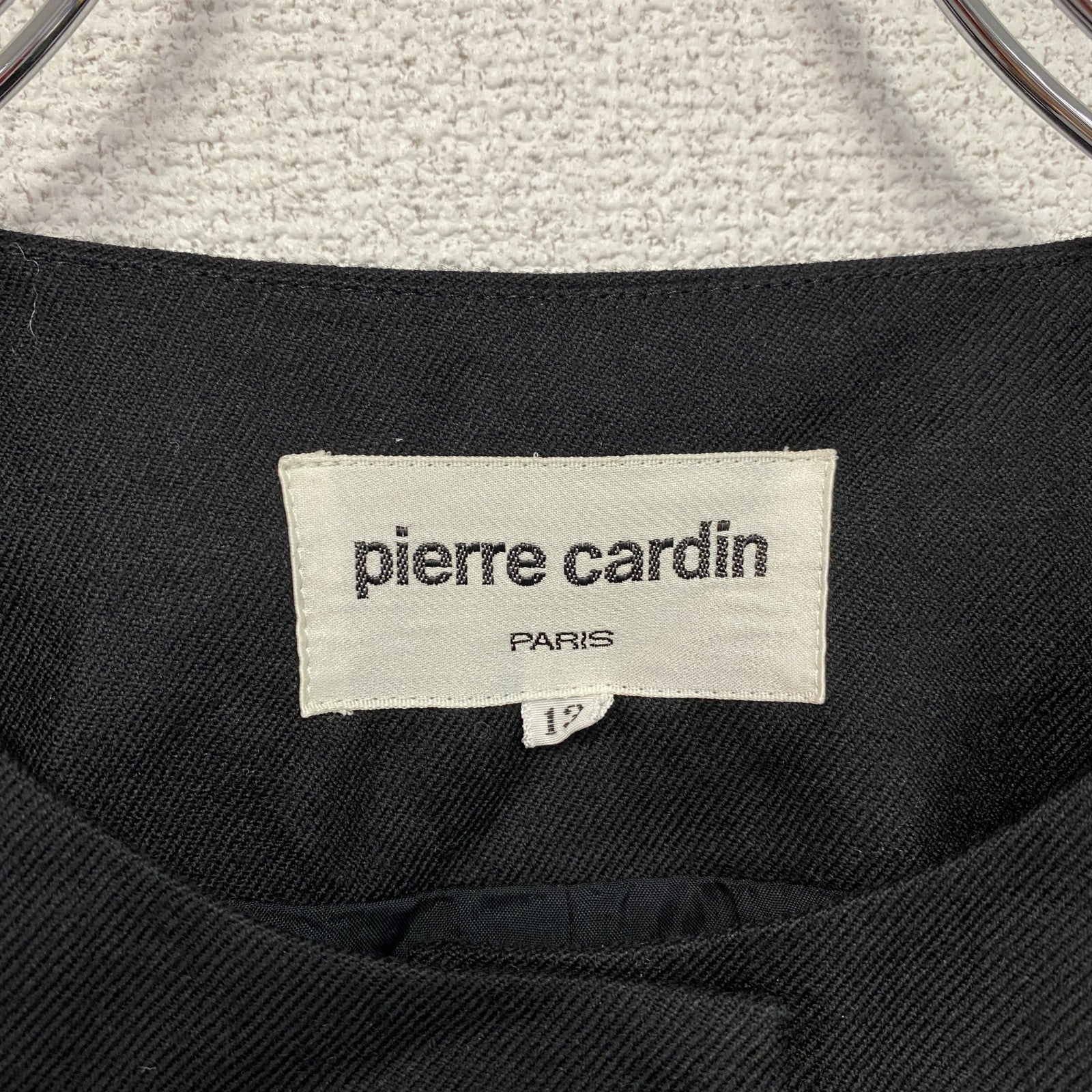 pierre cardin　ピエールカルダン　セットアップ　ノーカラージャケット　スカート　黒　ブラック　13サイズ