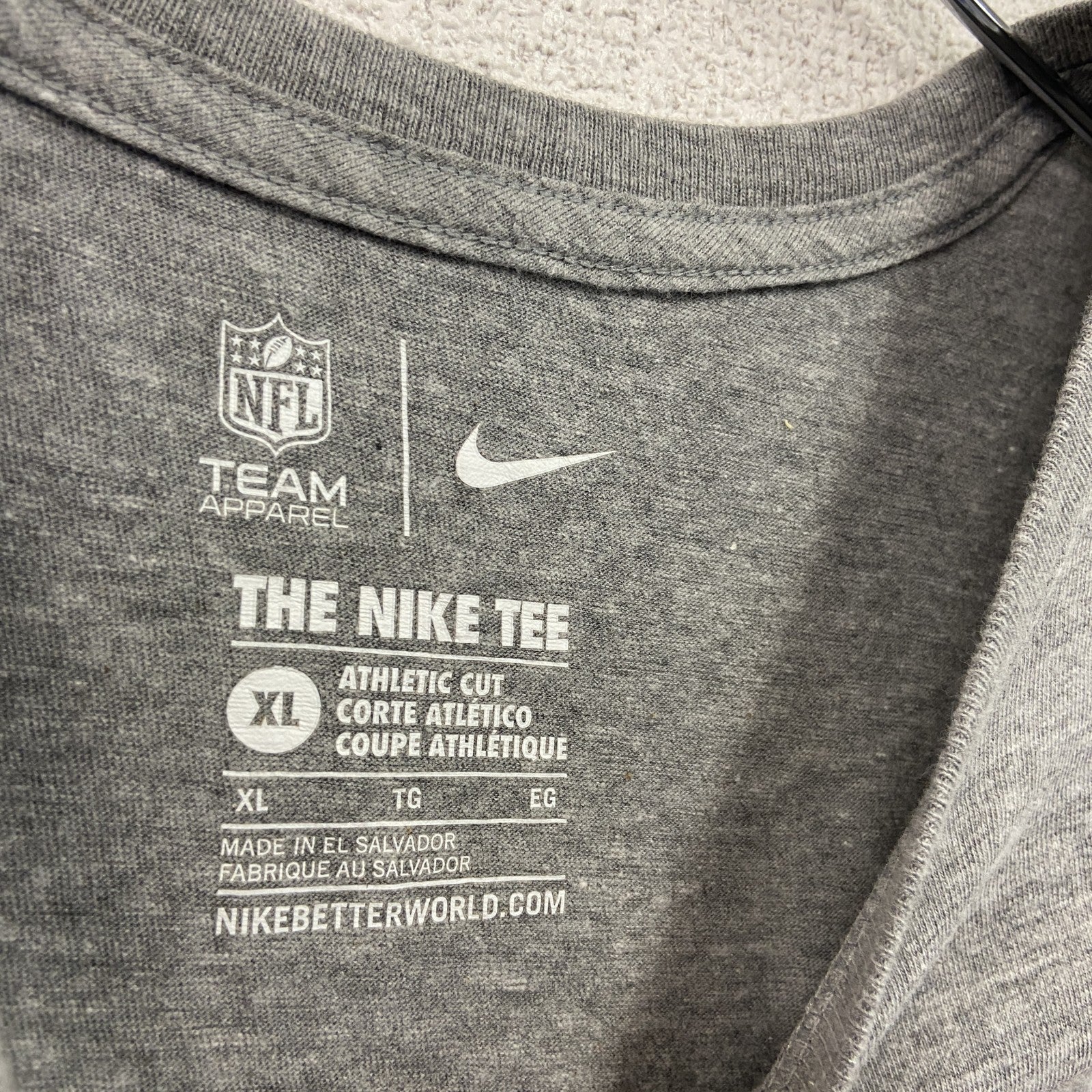 NIKE　ナイキ　NFL　TEAM APPAREL　49ers　半袖プリントTシャツ　グレー　XLサイズ