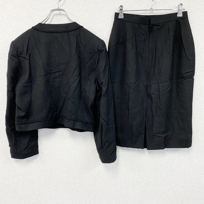 pierre cardin　ピエールカルダン　セットアップ　ノーカラージャケット　スカート　黒　ブラック　13サイズ