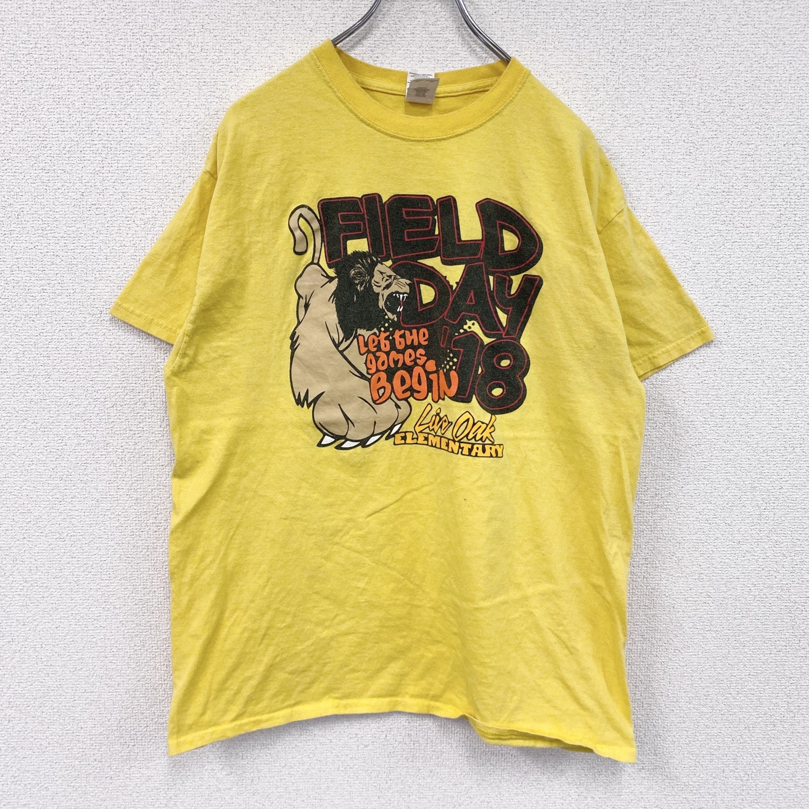 GILDAN　ギルダン　半袖プリントTシャツ　黄色　イエロー　Lサイズ