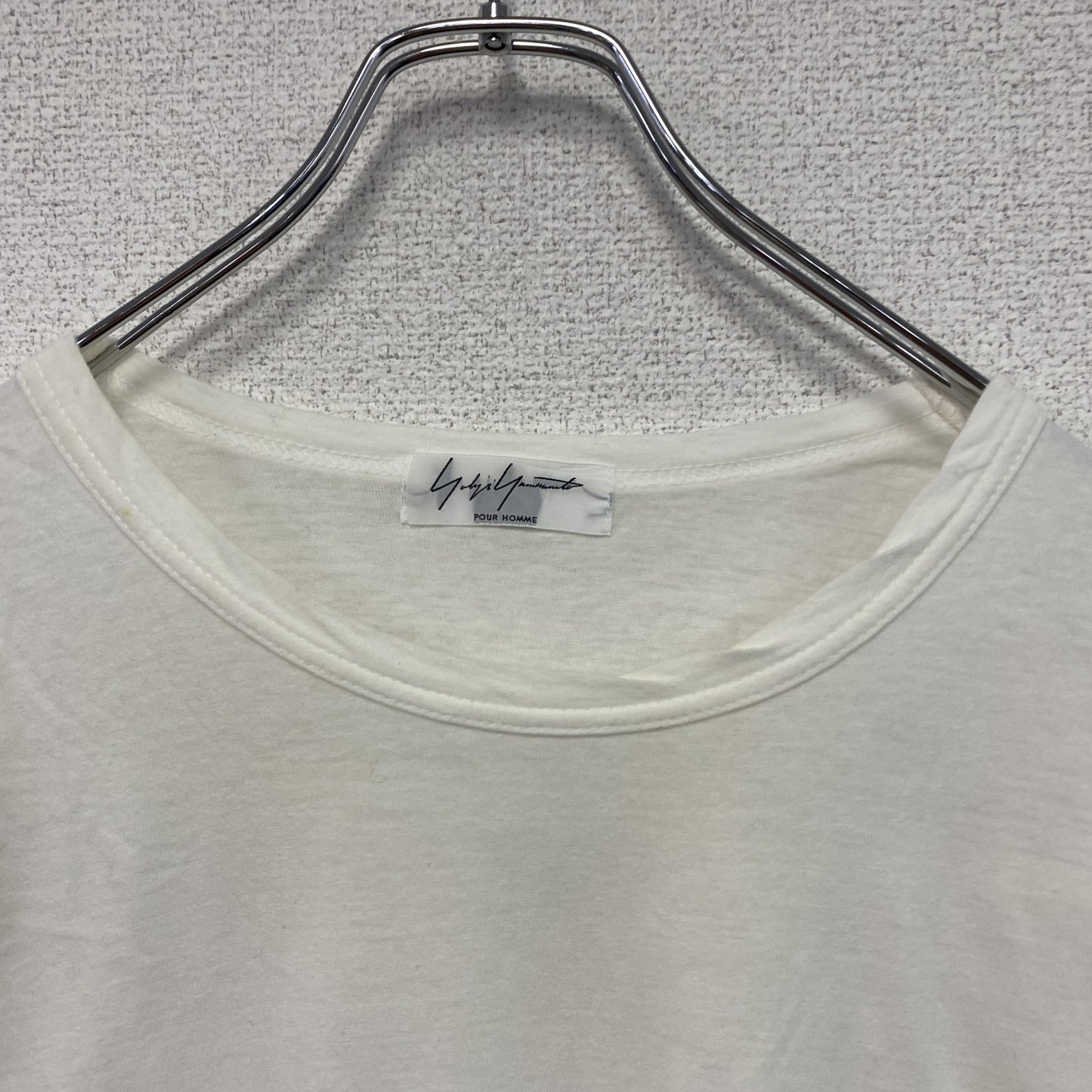 Yohji Yamamoto pour homme　ヨウジヤマモト プールオム　半袖Tシャツ　無地　白　ホワイト　3サイズ　