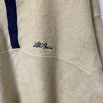 古着 used　80s 90s　L.L.Bean エルエルビーン　長袖スナップボタンフリースジャケット　ヴィンテージ　アイボリー