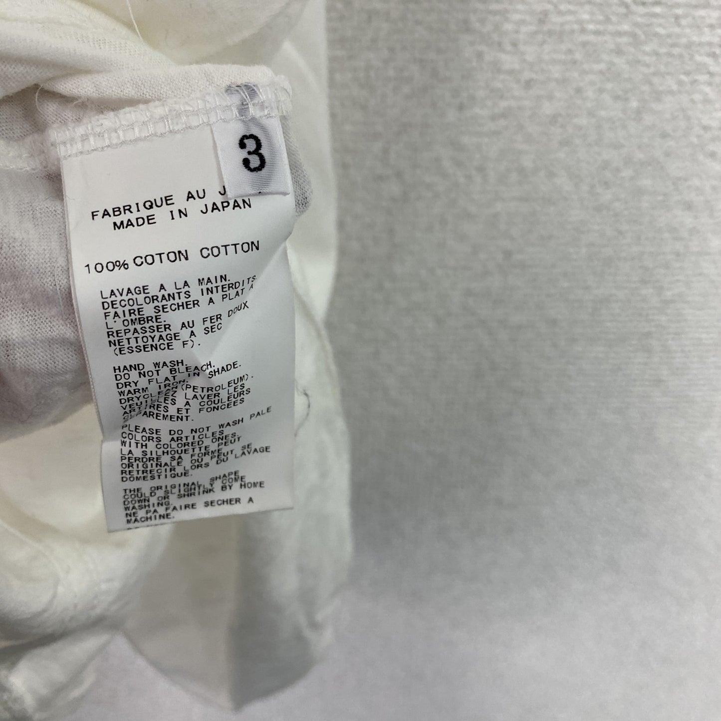 Yohji Yamamoto pour homme　ヨウジヤマモト プールオム　半袖Tシャツ　無地　白　ホワイト　3サイズ　