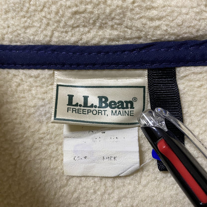 古着 used　80s 90s　L.L.Bean エルエルビーン　長袖スナップボタンフリースジャケット　ヴィンテージ　アイボリー