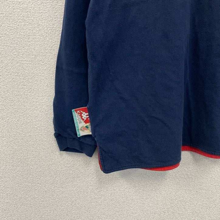 90s　kappa　カッパ　リバーシブルスウェット/トレーナー　ヴィンテージ　紺　ネイビー　赤　レッド　Lサイズ