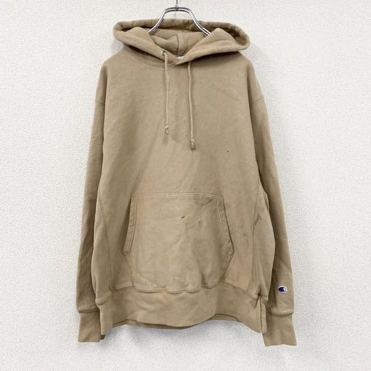 Champion　チャンピオン　リバースウィーブ　スウェットパーカー/フーディー　目無し　ベージュ　Lサイズ